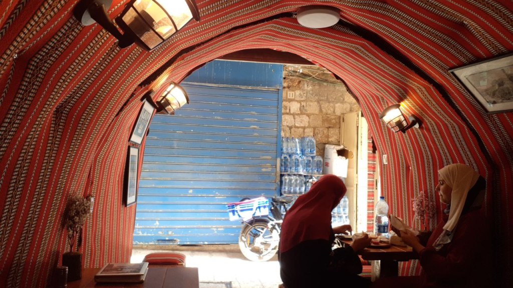 inside the pizza restaurant