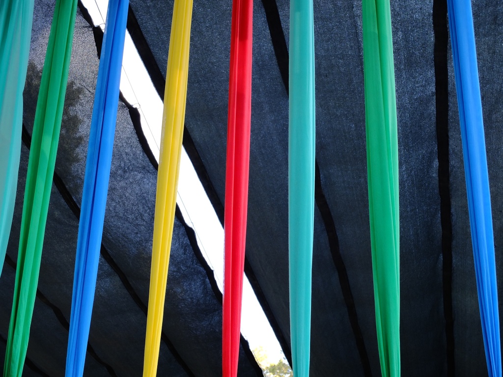 coloured ribbons - school grounds